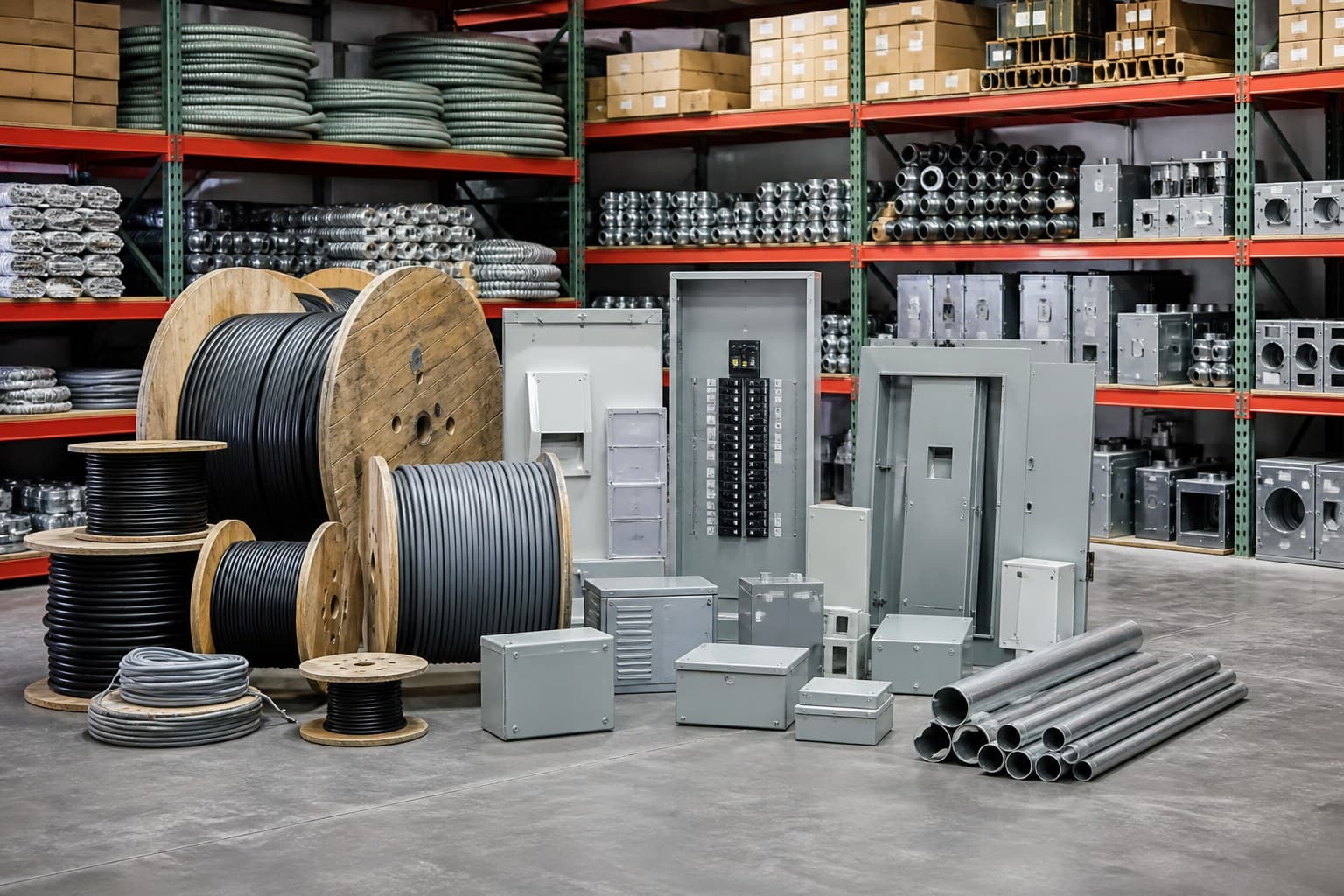 Electrical materials — cable, panel and installation stock