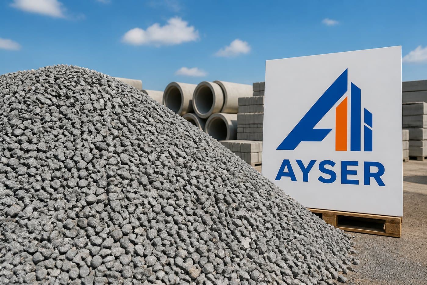 Ayser İnşaat inşaat mıcır agrega yığını